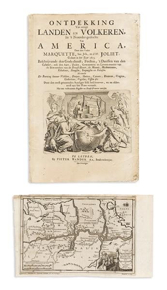 (MISSISSIPPI RIVER.) Jacques Marquette; and Louis Joliet. Ontdekking van Eenige Landen en Volkeren, In T Noorder-gedeelte van America.